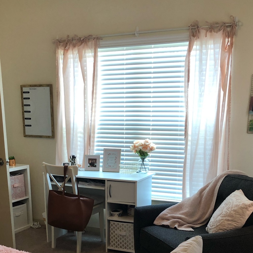 Lauren Conrad Blush Tie Curtains